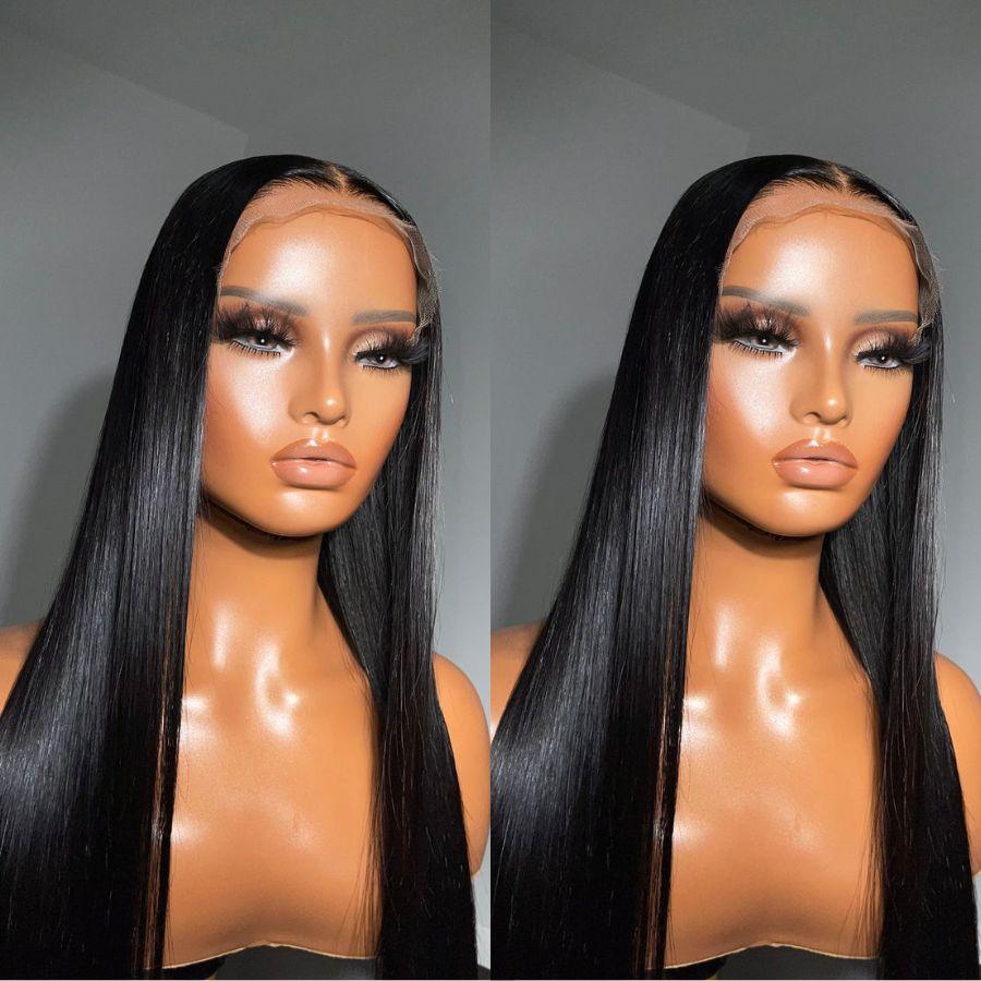 WOWANGEL Jet Black 6x6 Skinlike Real HD Lace Closure Wig Silk Straight Glueless Wig - wowangel