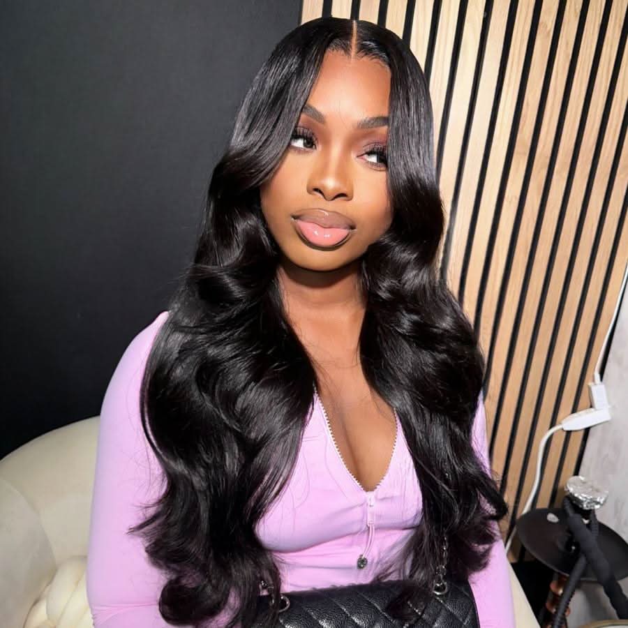 WOWANGEL Jet Black 7X6 Drawstring Glueless Wigs Wear to Go HD Lace Wigs - wowangel