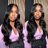 WOWANGEL Jet Black 7X6 Drawstring Glueless Wigs Wear to Go HD Lace Wigs - wowangel