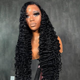 WOWANGEL Jet Black Burmese Curl 13x6 Skinlike Real HD Lace Front Wig - wowangel