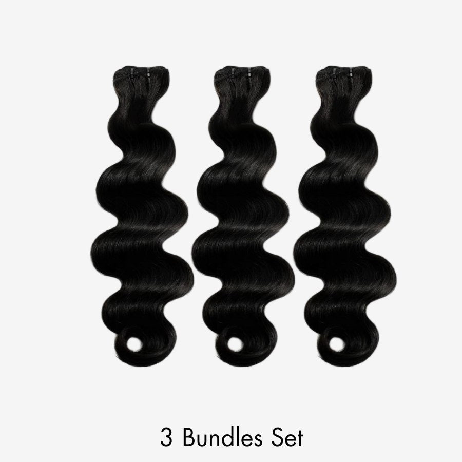 WOWANGEL Jet Black Hair Bundles Deal Body Wave 100% Human Hair Weaves - wowangel