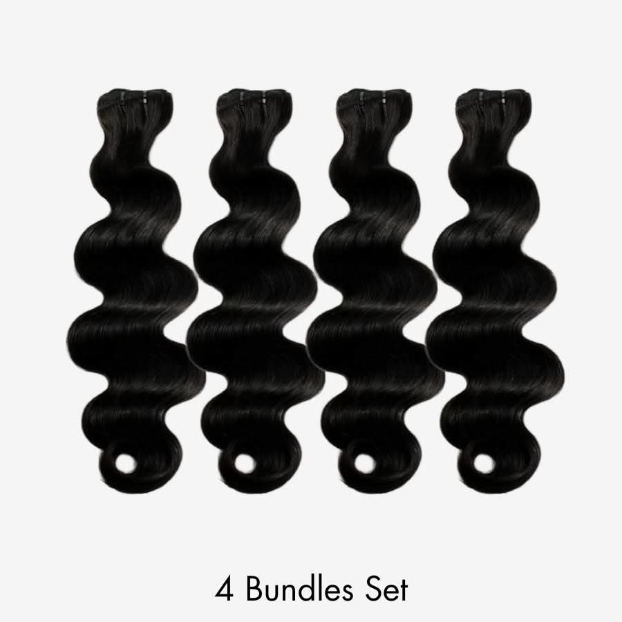 WOWANGEL Jet Black Hair Bundles Deal Body Wave 100% Human Hair Weaves - wowangel