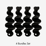 WOWANGEL Jet Black Hair Bundles Deal Body Wave 100% Human Hair Weaves - wowangel