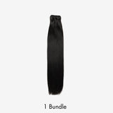 WOWANGEL Jet Black Hair Bundles Deal Straight 100% Human Hair Weaves - wowangel