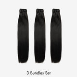 WOWANGEL Jet Black Hair Bundles Deal Straight 100% Human Hair Weaves - wowangel
