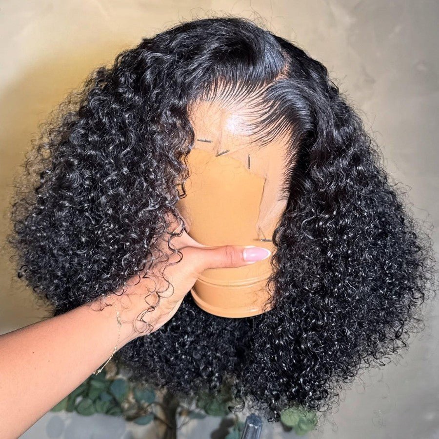 WOWANGEL Kinky Curly Bob Wig 13X6 Skinlike Real HD Lace Frontal Wigs - wowangel