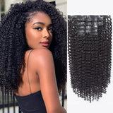 WOWANGEL Kinky Curly Seamless Clip Ins Hair Extensions - wowangel