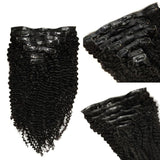 WOWANGEL Kinky Curly Seamless Clip Ins Hair Extensions - wowangel