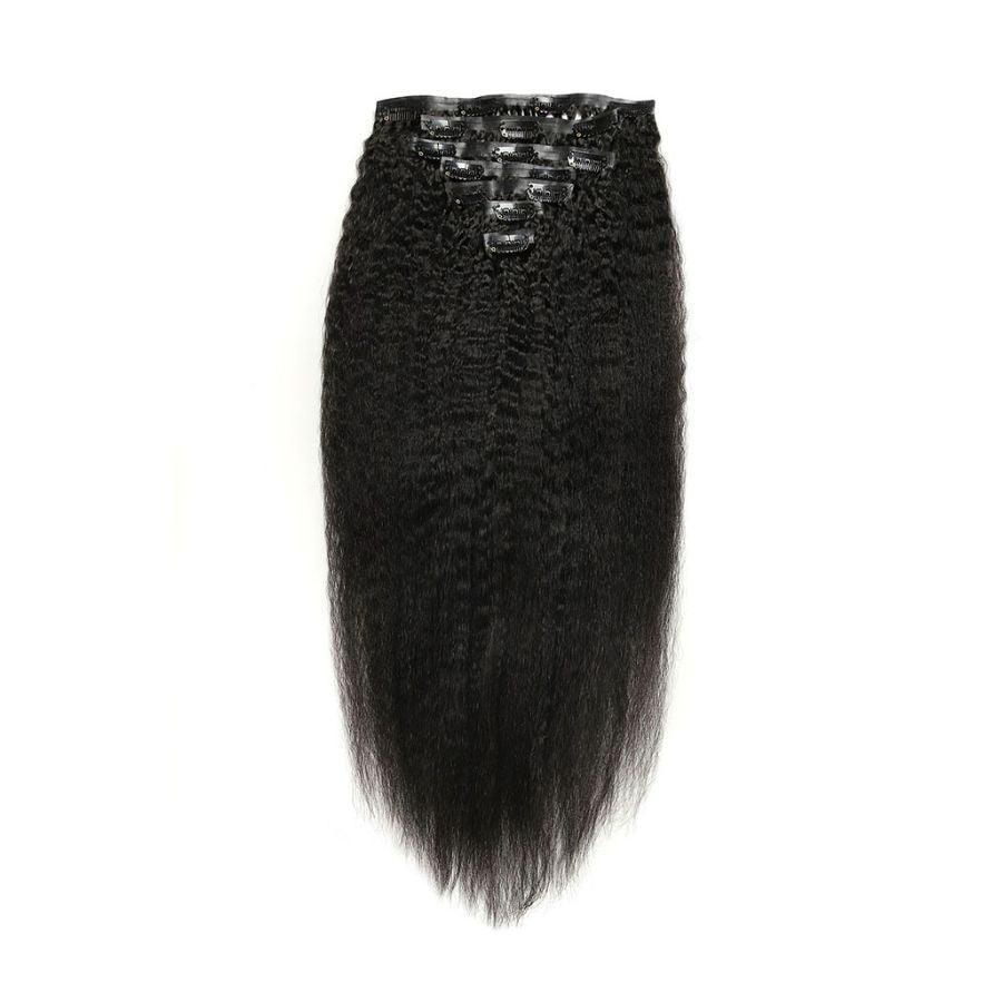 WOWANGEL Kinky Straight Seamless Clip In Hair Extensions - wowangel