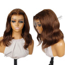 WOWANGEL Light Brown 13x6 Skinlike Real HD Lace Wig Short Wave BOB - wowangel