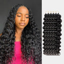 WOWANGEL Loose Curly Pre-Separated Feather Crochet Human Hair Extensions for Miracle Knots Boho Braids - wowangel