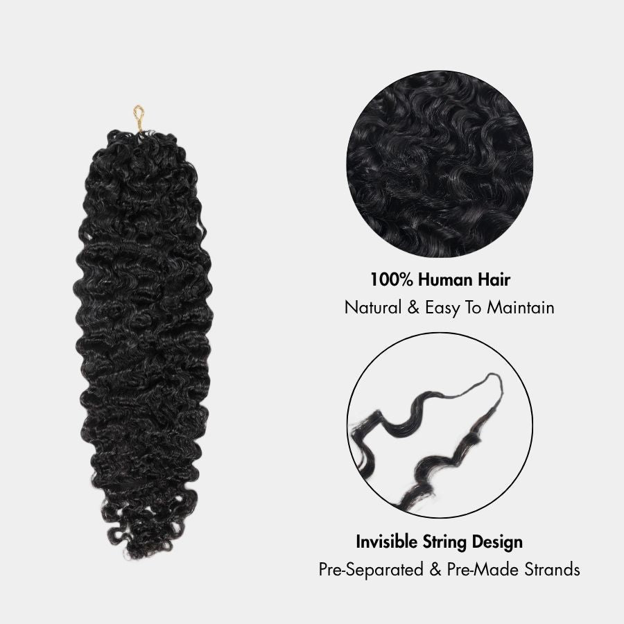 WOWANGEL Miracle Knots Burmese Curly Pre-Separated Feather Crochet Human Hair Extensions for Boho Braids - wowangel