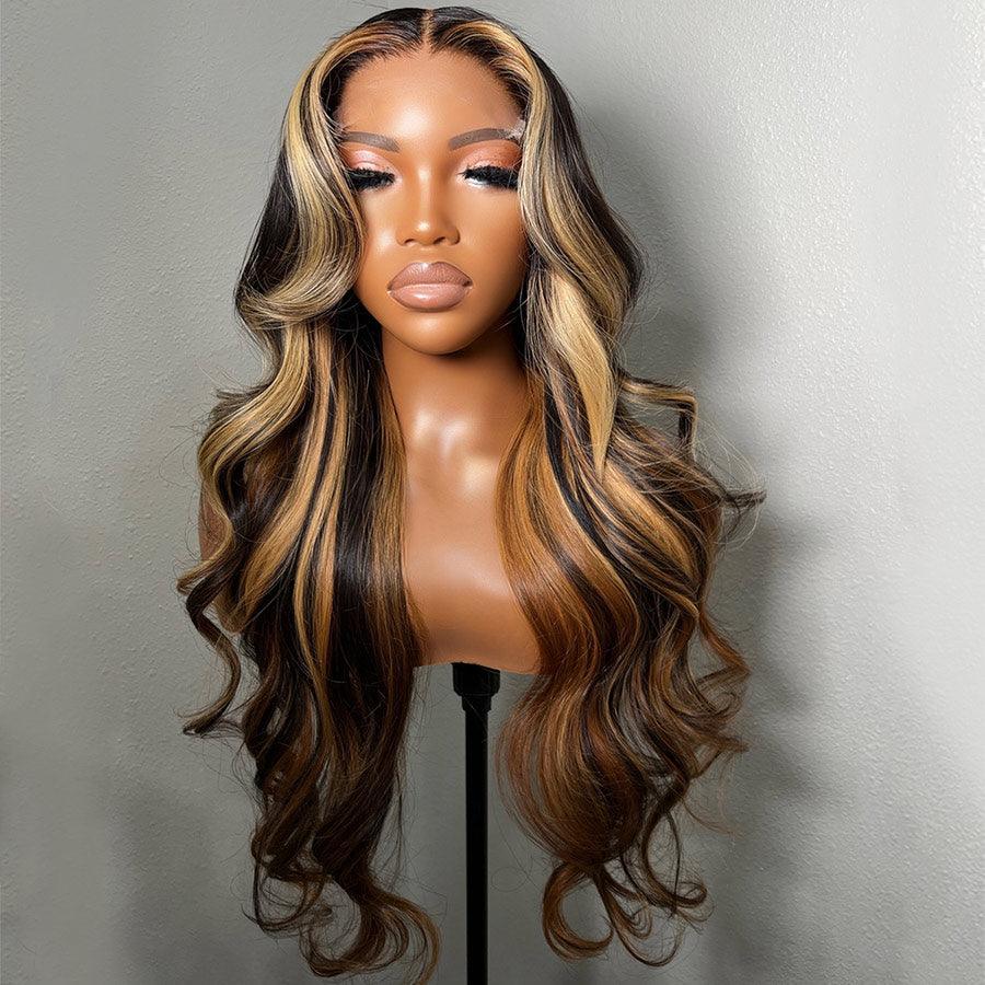 WOWANGEL Mix Highlight 5X5 HD Lace Closure Wig Glueless Wig Premium Raw Hair - wowangel