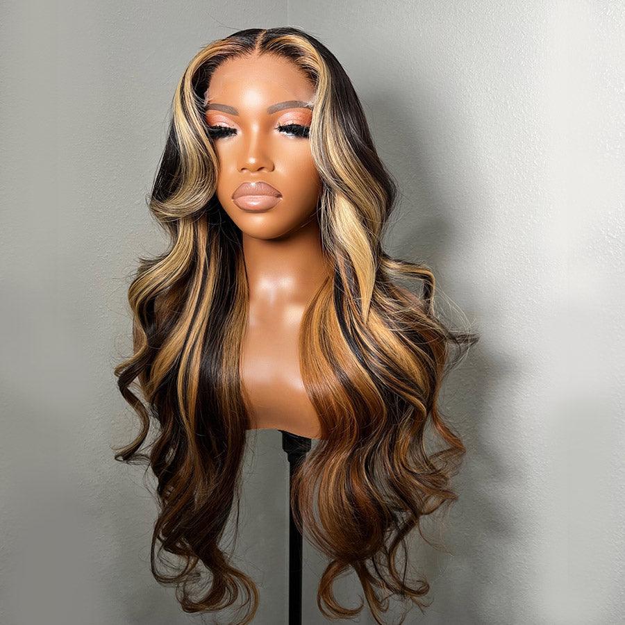 WOWANGEL Mix Highlight 5X5 HD Lace Closure Wig Glueless Wig Premium Raw Hair - wowangel