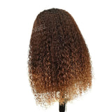 WOWANGEL Ombre Blonde 360 Invisible Strap HD Lace Wig Curly Pre Plucked Clean Hairline - wowangel