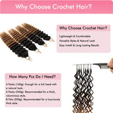 WOWANGEL Ombre Blonde Deep Wave Pre - Separated Feather Crochet Human Hair Extensions - wowangel