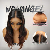 WOWANGEL Ombre Brown 5x5 Skinlike Real HD Lace Closure Wig - wowangel