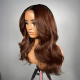 WOWANGEL Ombre Brown 7X6 Drawstring Glueless Wigs HD Lace Wigs - wowangel