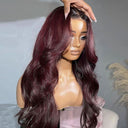 WOWANGEL Ombre Burgundy 13X6 HD Lace Front Wigs Body Wave - wowangel