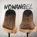 WOWANGEL Ombre Color Straight BOB 5x5 Skinlike Real HD Lace Closure Wig - wowangel
