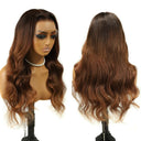 WOWANGEL Ombre Copper HD Lace 13X6 Full Frontal Wig Body Wave Pre Plucked Hairline - wowangel