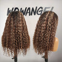 WOWANGEL Ombre Highlight 360 Invisible Strap HD Lace Wig Water Wave Clean Hairline - wowangel
