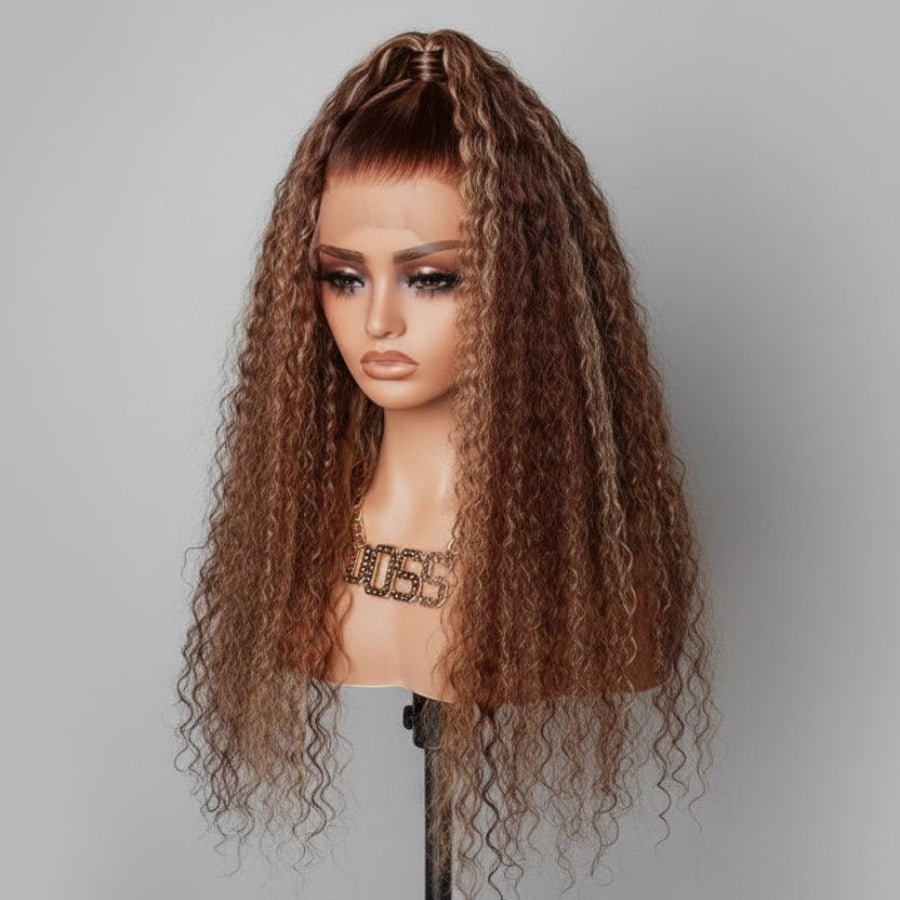 WOWANGEL P4/27 Highlight 13x6 Skinlike Real HD Lace Front Wig Curly Hair - wowangel