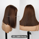 WOWANGEL Premium Raw 2X6 Closure Glueless Wig Bone Straight Bob Blunt Cut - wowangel