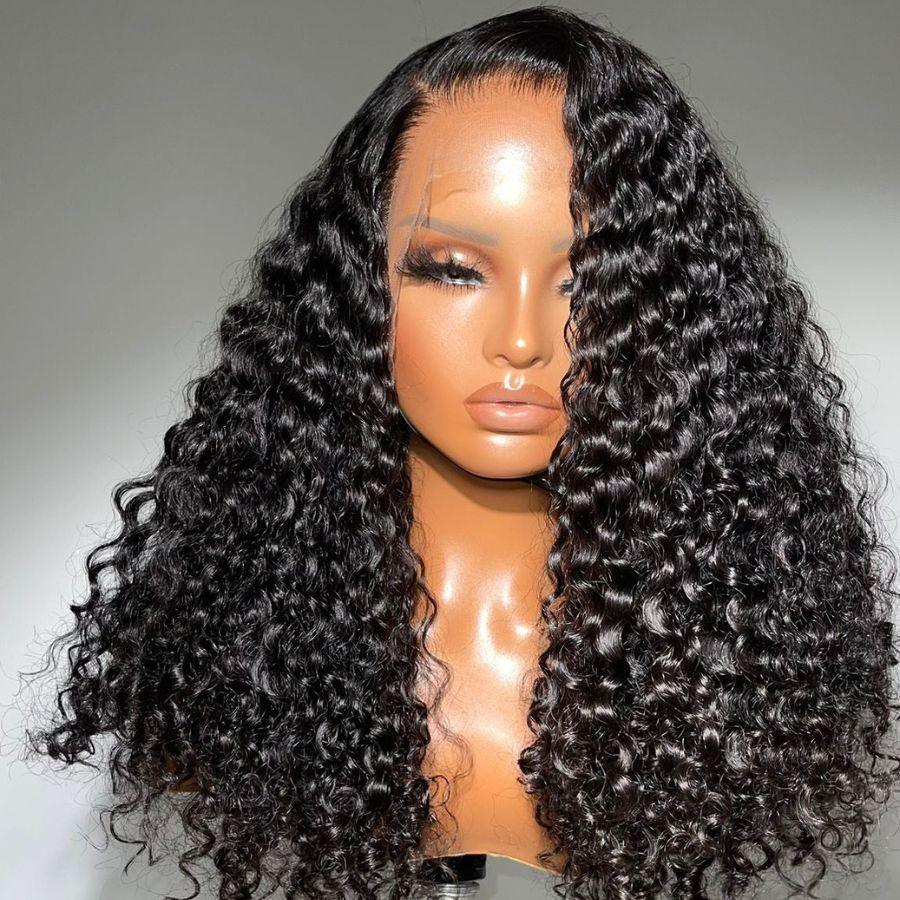 WOWANGEL Raw Hair Deep Wave 13X4 HD Lace Full Frontal Wig Pre Plucked - wowangel