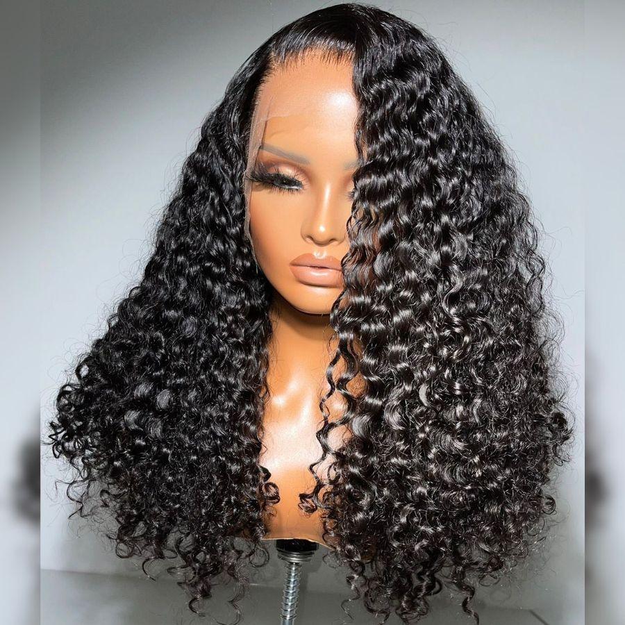 WOWANGEL Raw Hair Deep Wave 13X4 HD Lace Full Frontal Wig Pre Plucked - wowangel