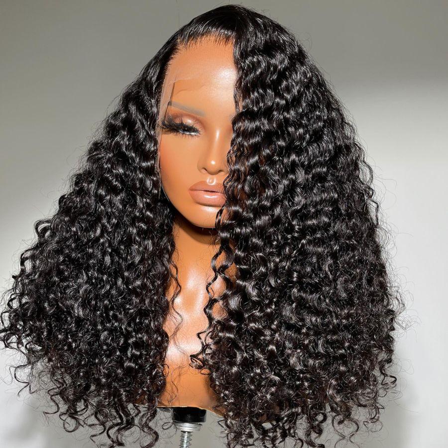 WOWANGEL Raw Hair Deep Wave 13X4 HD Lace Full Frontal Wig Pre Plucked - wowangel