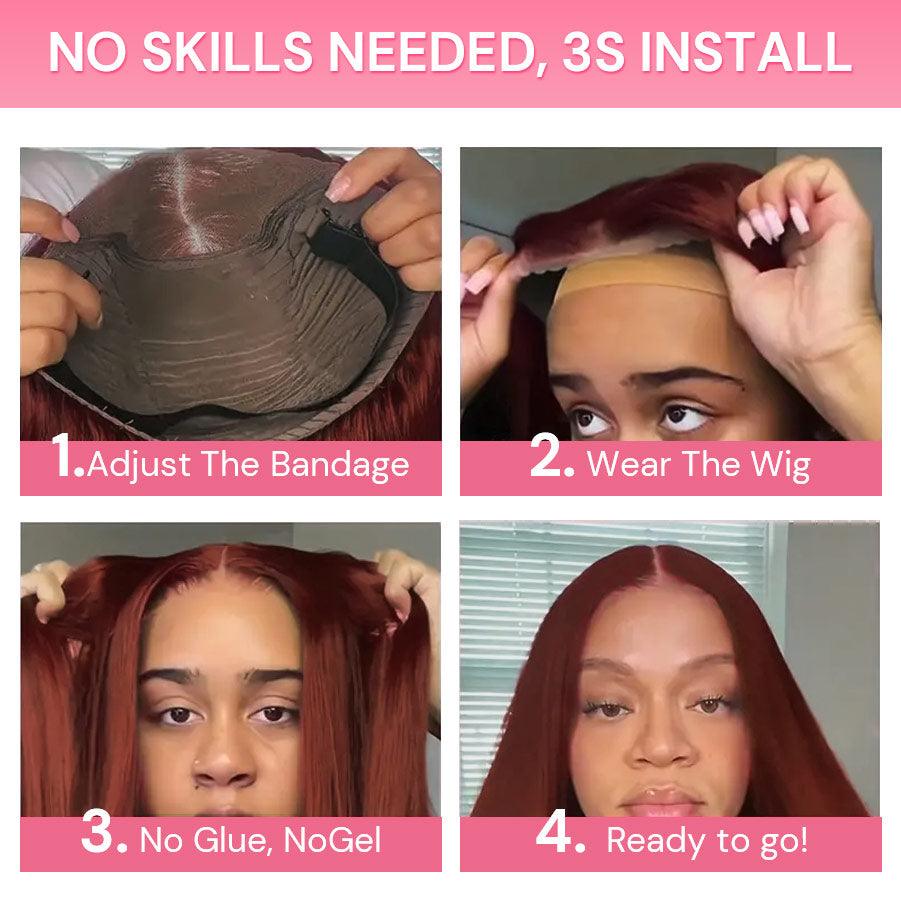 Easy installation steps for glueless wig