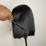 WOWANGEL Short Bob Wig 13x6 Straight Skinlike Real HD Lace Front Wig - wowangel