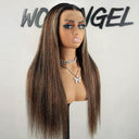 WOWANGEL Silky Straight Highlight 13x6 Skinlike Real HD Lace Front Wig - wowangel