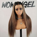WOWANGEL Silky Straight Highlight 13x6 Skinlike Real HD Lace Front Wig - wowangel