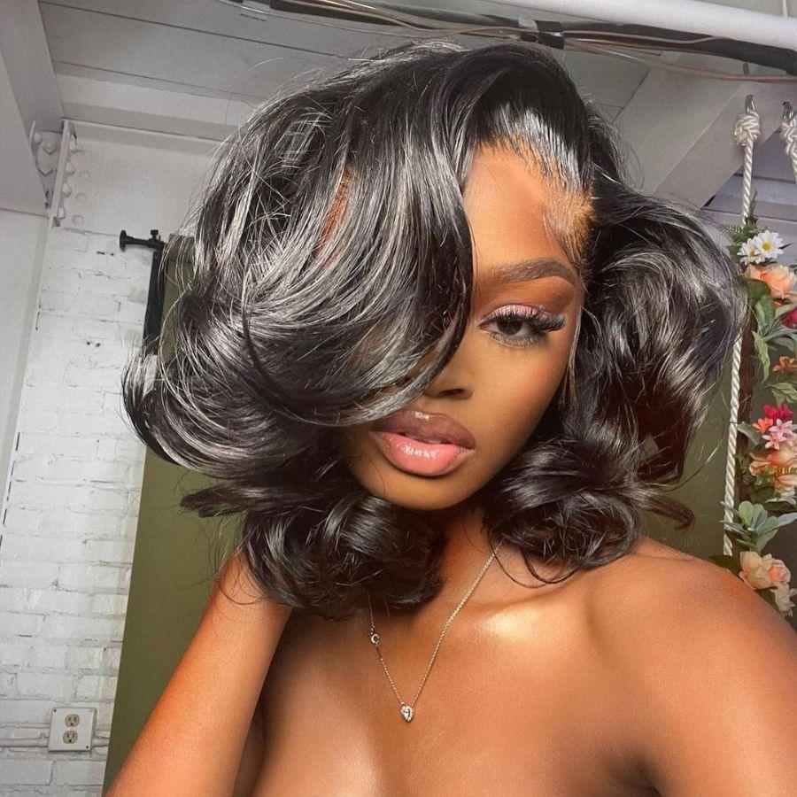 WOWANGEL Skinlike HD Lace Frontal Bob Wig Short Wave BOB 250% Density - wowangel