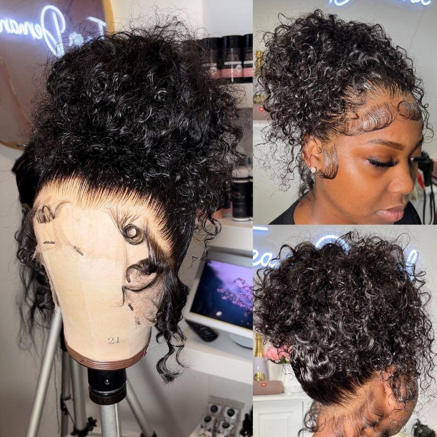 WOWANGEL HD full lace wig on mannequin with water wave style