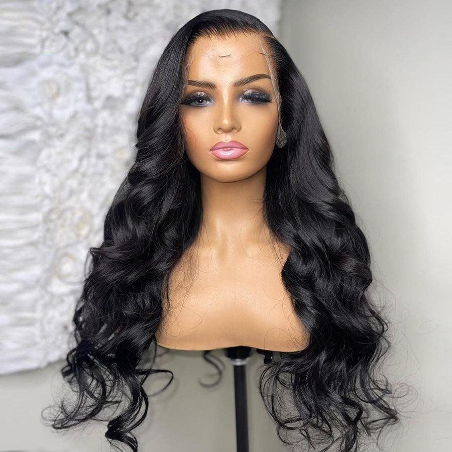 Mannequin displaying WOWANGEL HD Lace body wave wig