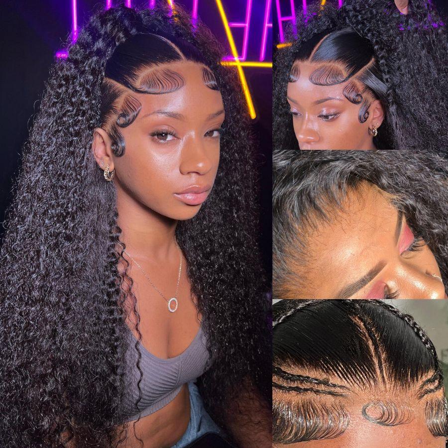 WOWANGEL Skinlike Real HD Lace 13X6 Full Frontal Wig Curly Pre Plucked - wowangel