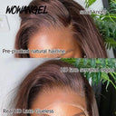 WOWANGEL Straight 4 Dark Brown Color 13X6 HD Lace Front Wigs - wowangel