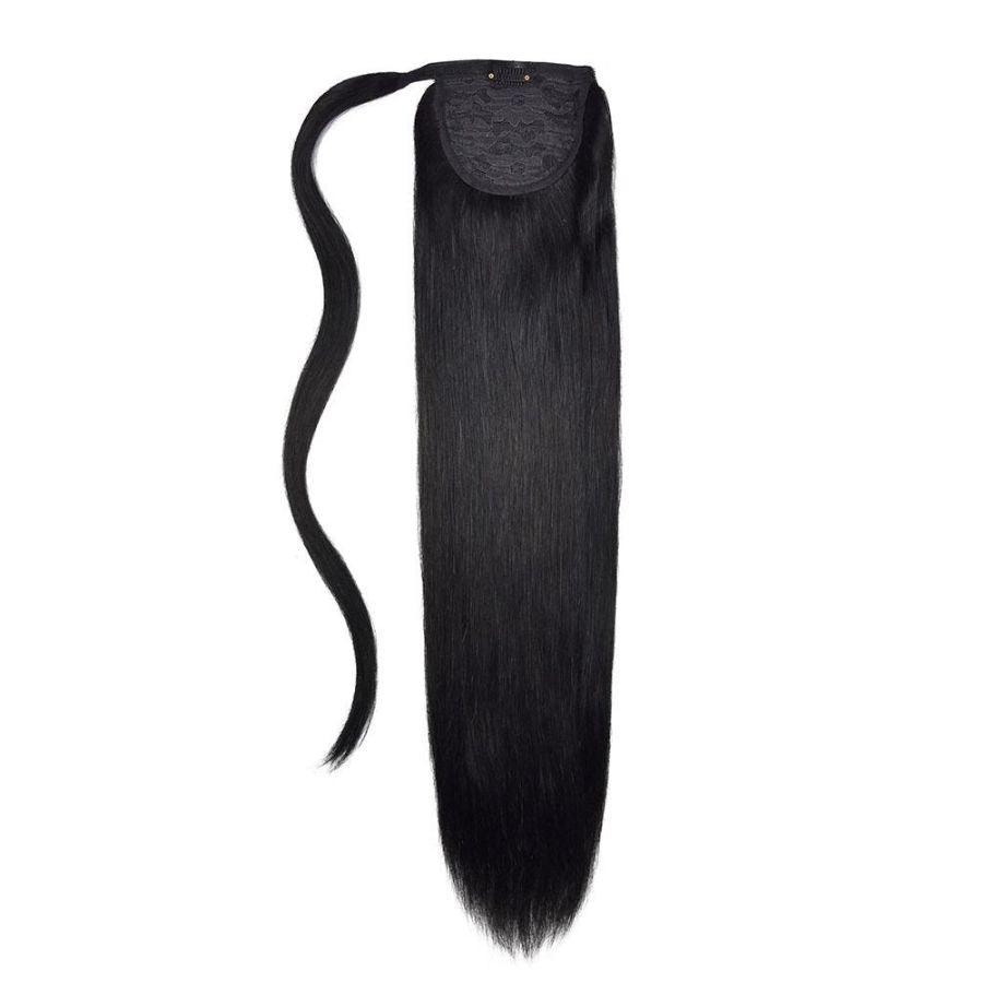 WOWANGEL Straight Up Wrap Around Ponytail Extension Natural Black - wowangel