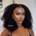 WOWANGEL Tight Curly Bob 13X6 Skinlike Real HD Lace Front Wig - wowangel