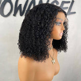 WOWANGEL Tight Curly Bob 13X6 Skinlike Real HD Lace Front Wig - wowangel