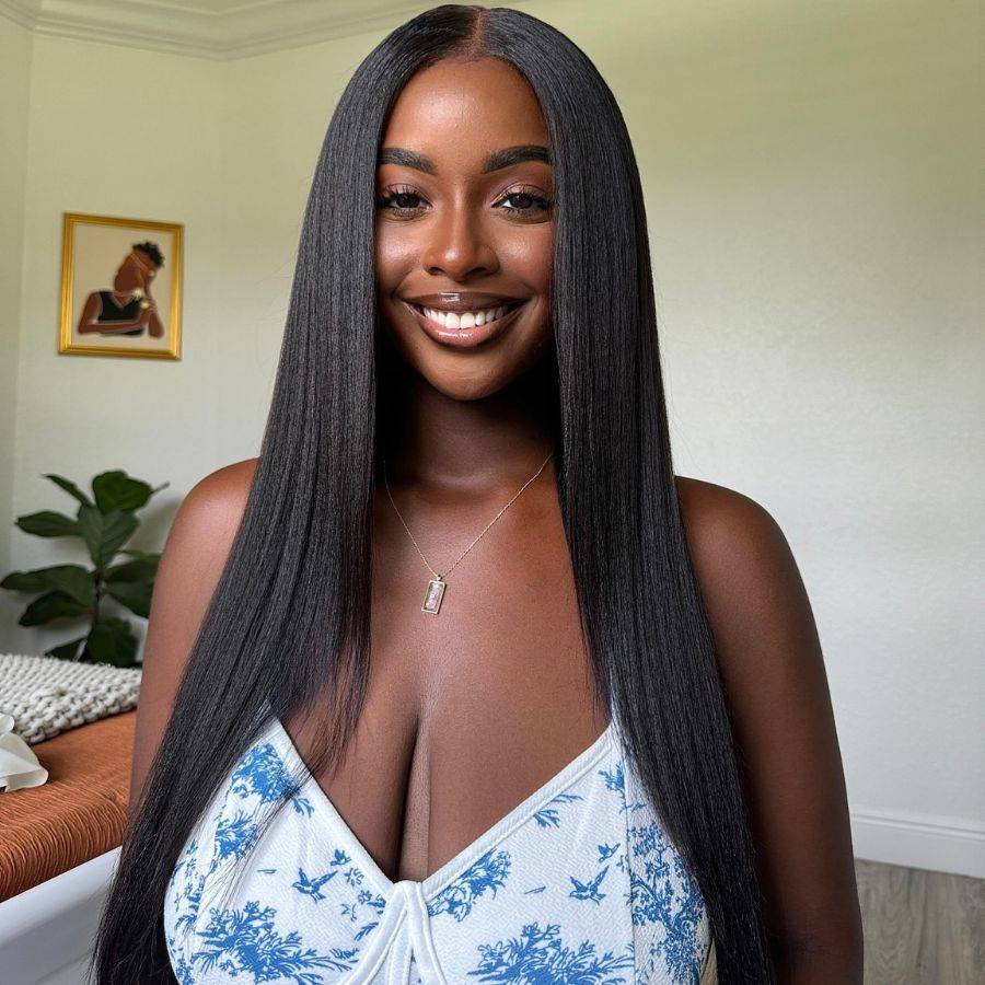 WOWANGEL V Part Wigs YAKI Straight Beginner Friendly Glueless U Part Wigs - wowangel