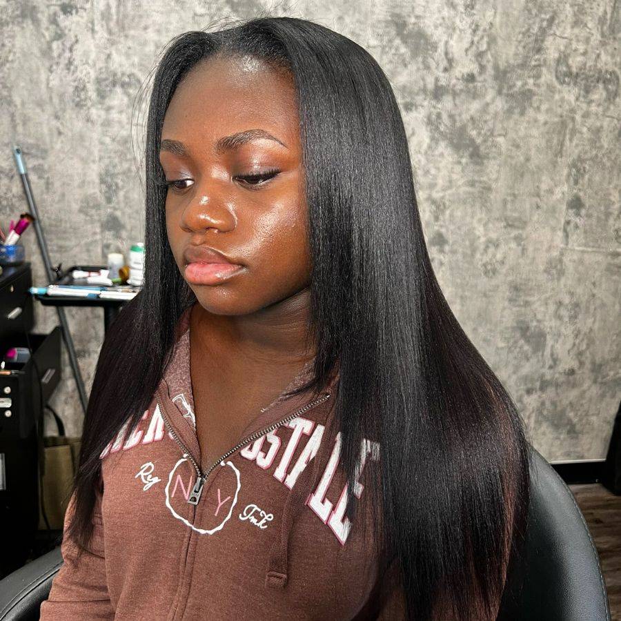 WOWANGEL V Part Wigs YAKI Straight Beginner Friendly Glueless U Part Wigs - wowangel