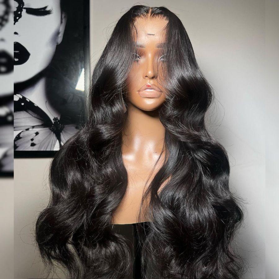 Wowangel 5x5 HD lace closure wig on mannequin with body wave.