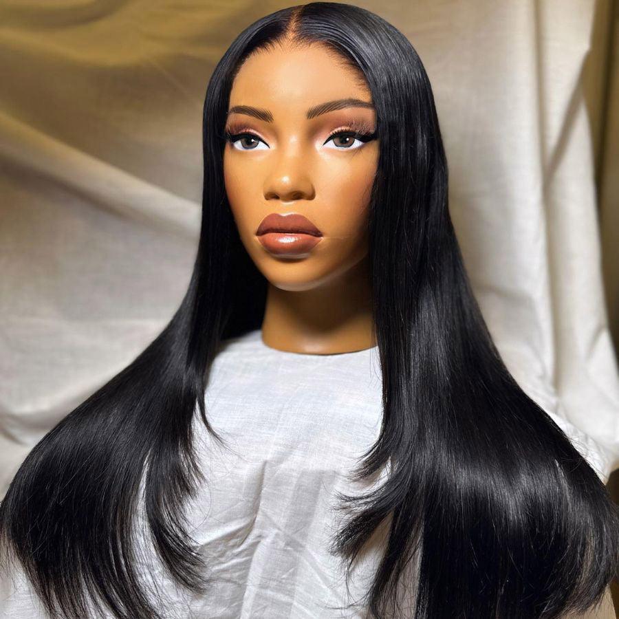 WOWANGEL Wear & Go Jet Black 5X5 HD Lace Closure Wigs (Clearance Deal) - wowangel