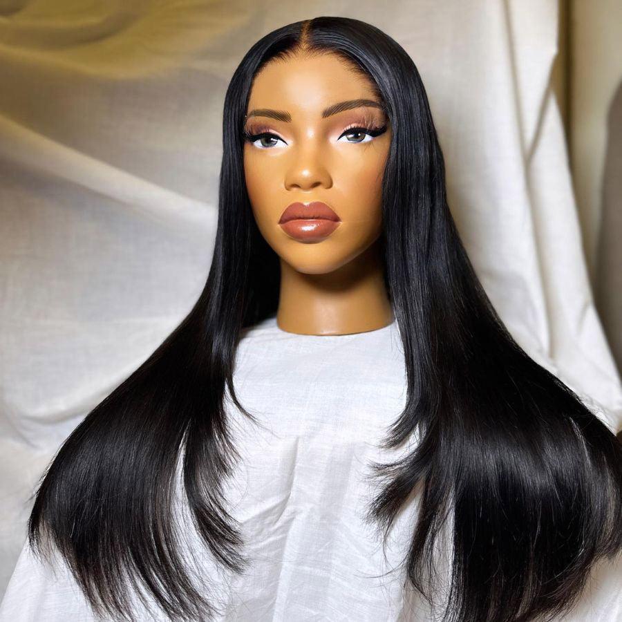 WOWANGEL Wear & Go Jet Black 5X5 HD Lace Closure Wigs (Clearance Deal) - wowangel