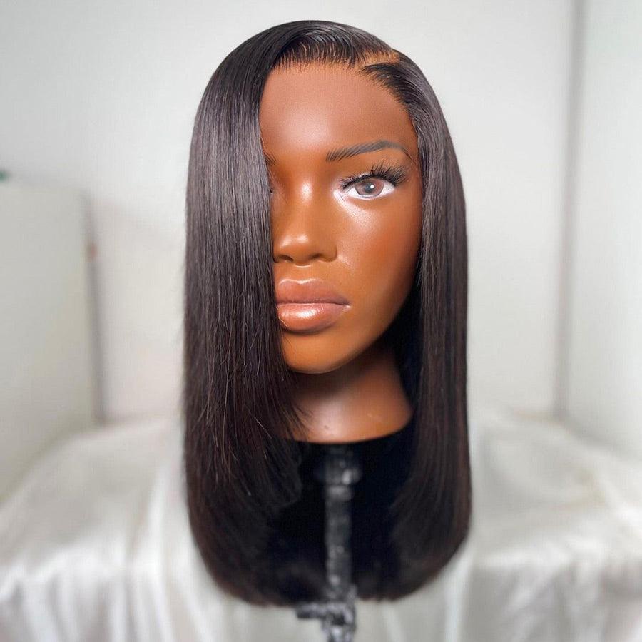 Front view of WOWANGEL straight bob wig on mannequin.