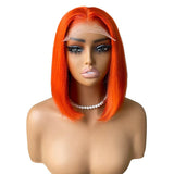 WOWANGEL Wear & Go Ginger Orange Bob Wig 5x5 Straight Glueless Wig - wowangel
